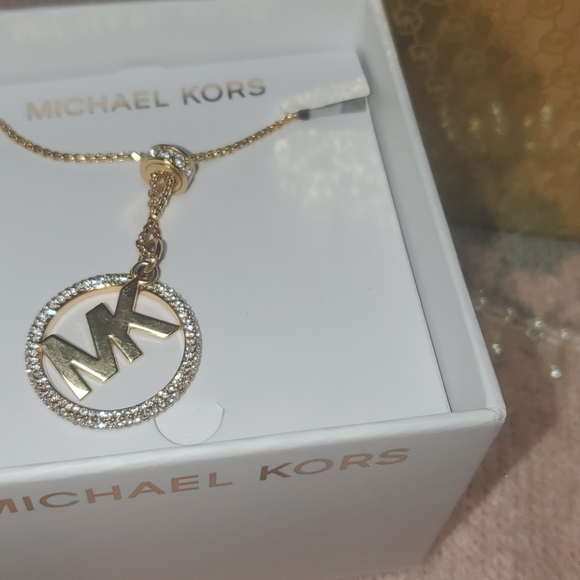 MICHAEL Michael Kors Jewelry - Michael Kors Necklace Circle w/ Mk Logo